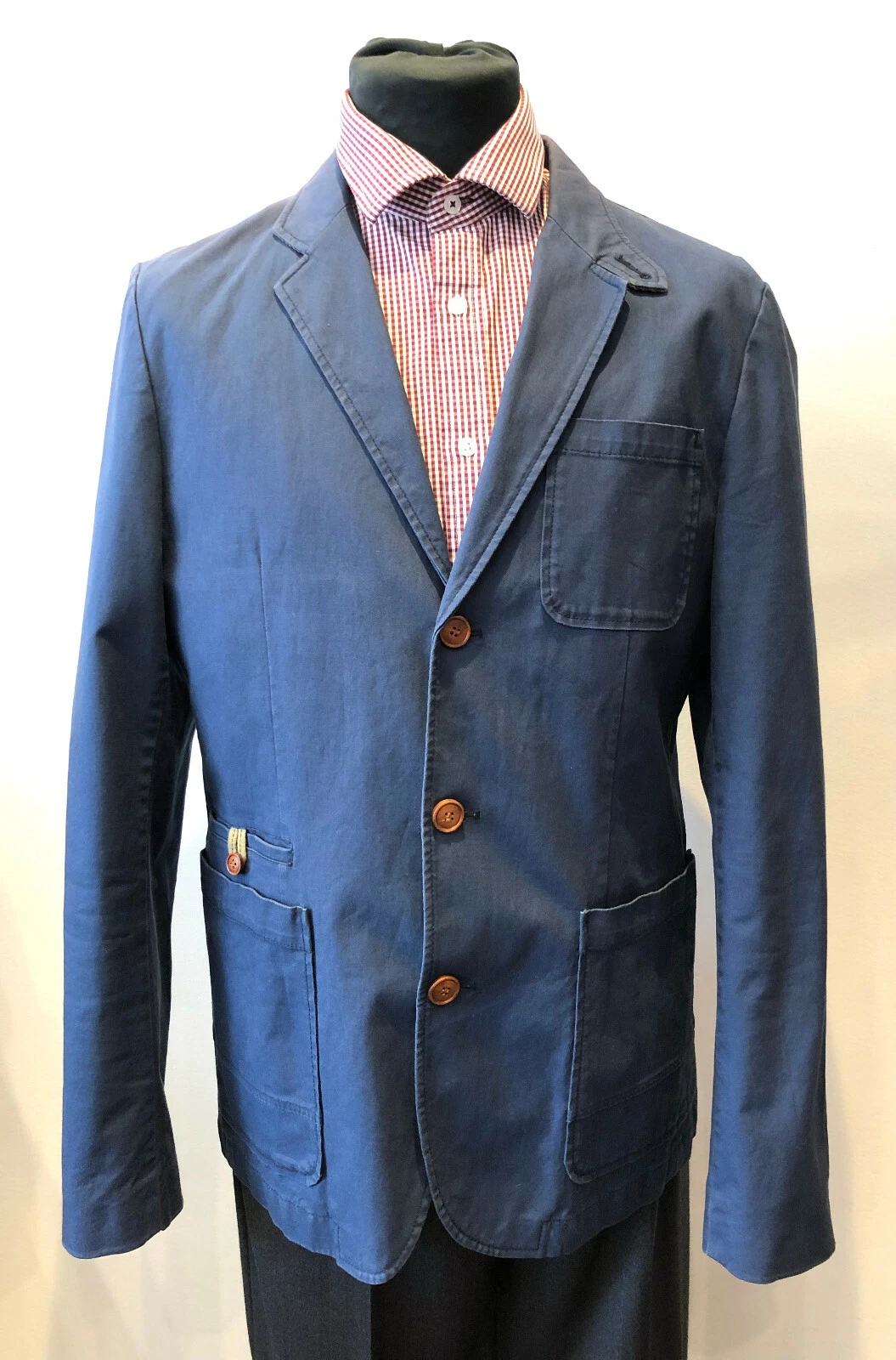 SUPERB SELECTED HOMME CASUAL MIDWEIGHT NAVY COTTON BLAZER SIZE 40 R