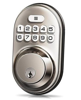  Keyless Entry Door Lock, Electronic Keypad Deadbolt, Keyed Entry, Satin Nickel