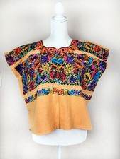 Guatemala handwoven huipil and cross stich machine embroidered