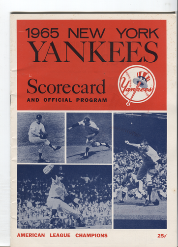 1965 MLB Season Scorecard NY Yankees Vs Detroit Tigers 070621DBSC-29 - 第 1/3 張圖片