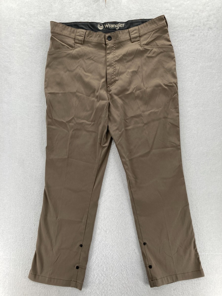 Wrangler Outdoor Series Mens 40x30 Brown Stretch Nylon Hiking Pant