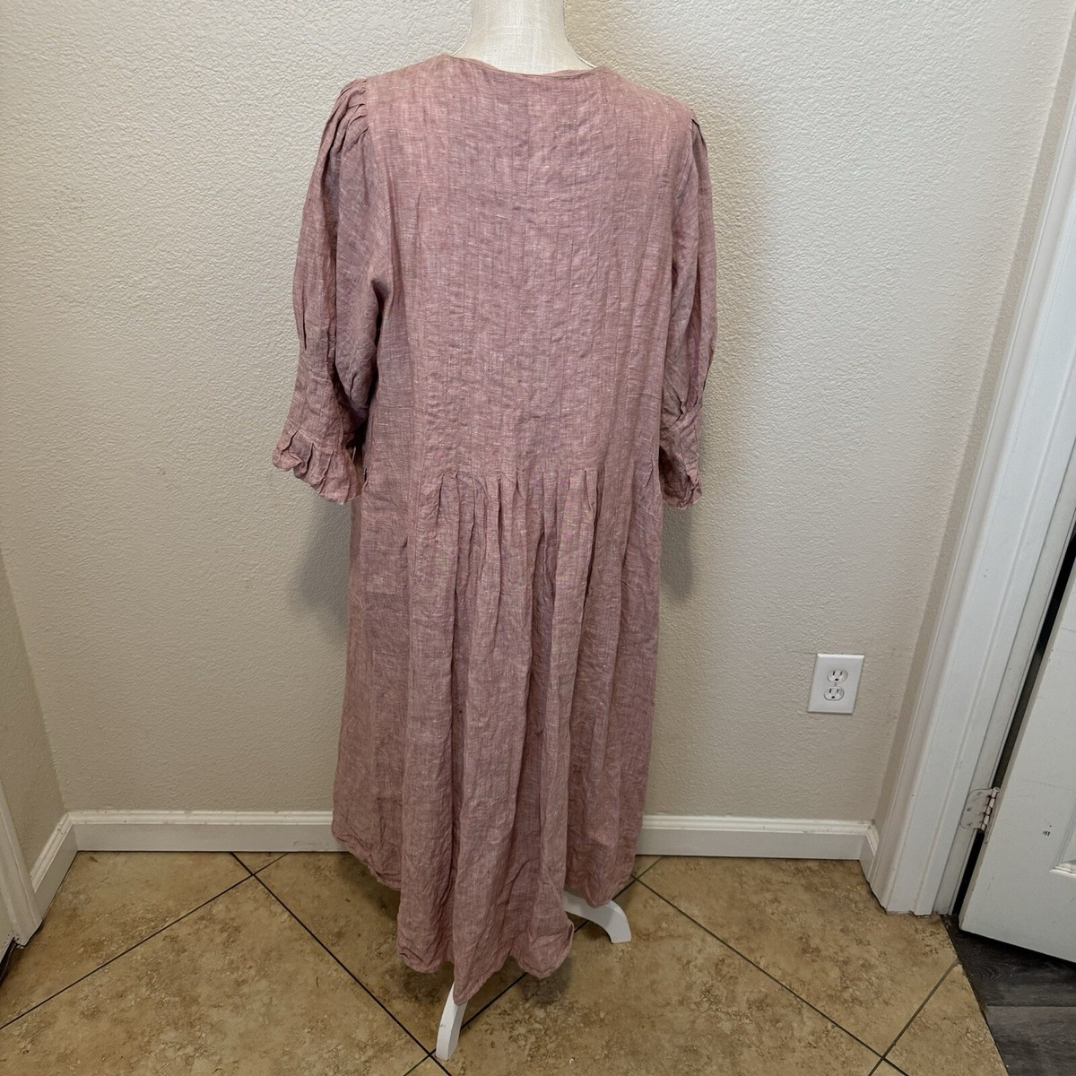 ワンピース WARDROBE NYC Linen long dress (25EO2M0H3003607M005 1119) Black Long Vintage Dress, Linen Pinafore Dress, Elastic