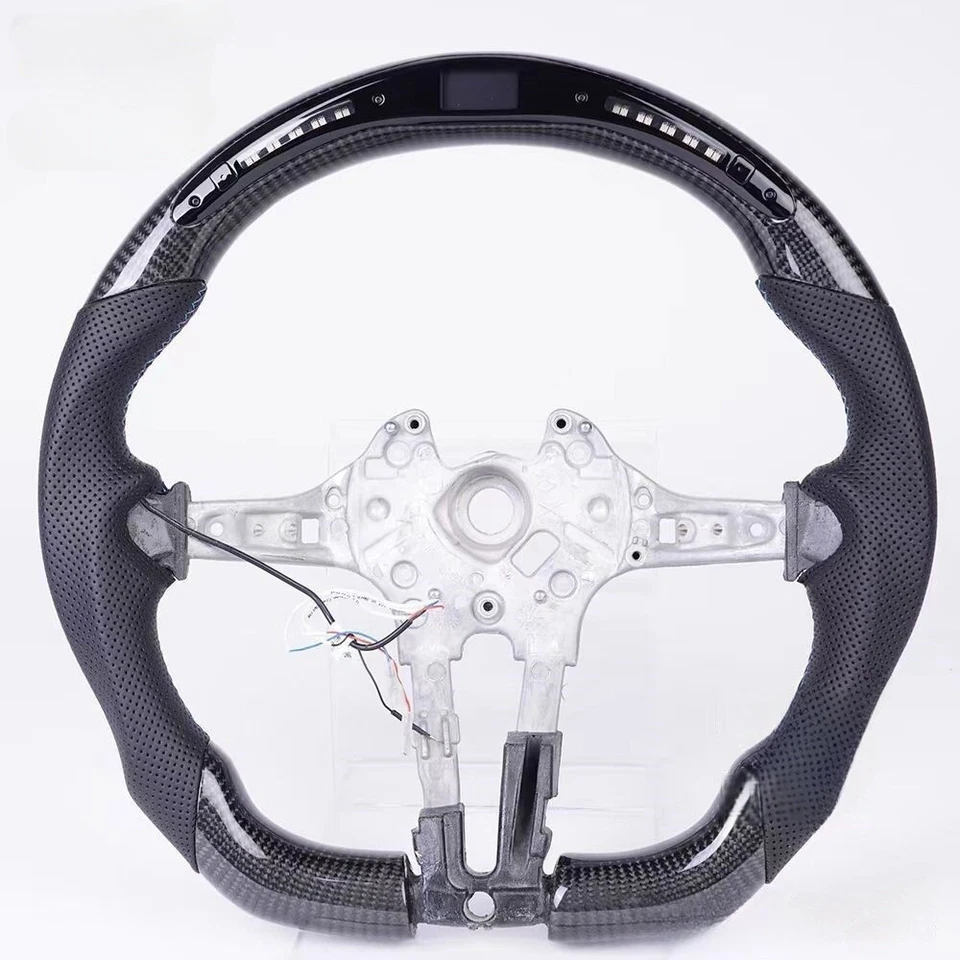 LED Carbon Fiber Steering Wheel For BMW M2 M3 M4 F30 F80 F25 320i 325i 328i 335i Foto 2 de 4
