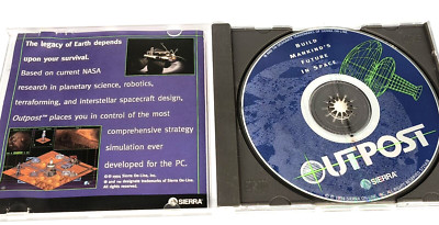 VINTAGE 1996 SIERRA OUTPOST CD GAME - BUILD MANDKIND'S FUTURE IN SPACE RM4-BIN31
