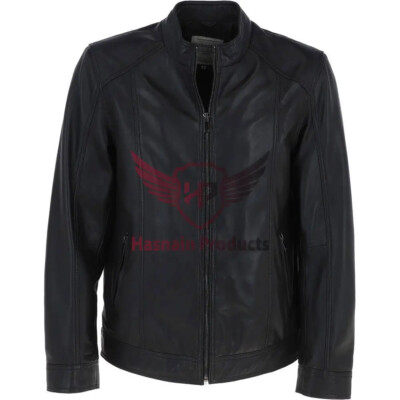 Premium Black Hard Knott Leather Biker Jacket Stylish Motorcycle Outerwear