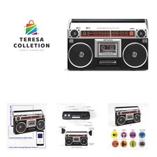 Boombox Radio Cassette Player Recorder, AM/FM -SW1/SW2 Radio, Wireless Stream...