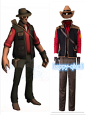 Team Fortress 2 Sniper Blue Cosplay Uniform Costume set custom made