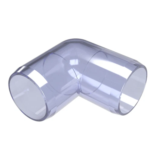 1" 90-Deg PVC Elbow Fitting, Clear UV FORMUFIT Furniture Grade, Made in USA