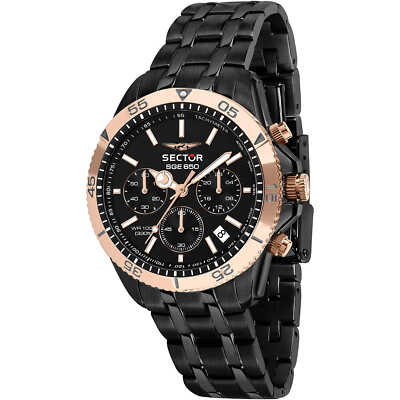 Orologio Uomo SECTOR SGE 650 R3273962004 Chrono Acciaio Nero PATRICK DE GAYARDON