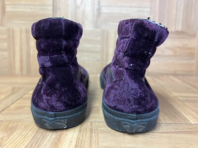 RARE? VANS Sk8-Hi Velvet Velour Red Purple Sz 9 Men display picture 1