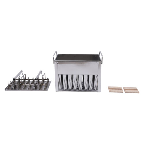 Stampi in acciaio inox 40 pezzi porta ghiaccioli ghiaccioli bastoncini gelato industriale - Foto 12 di 12