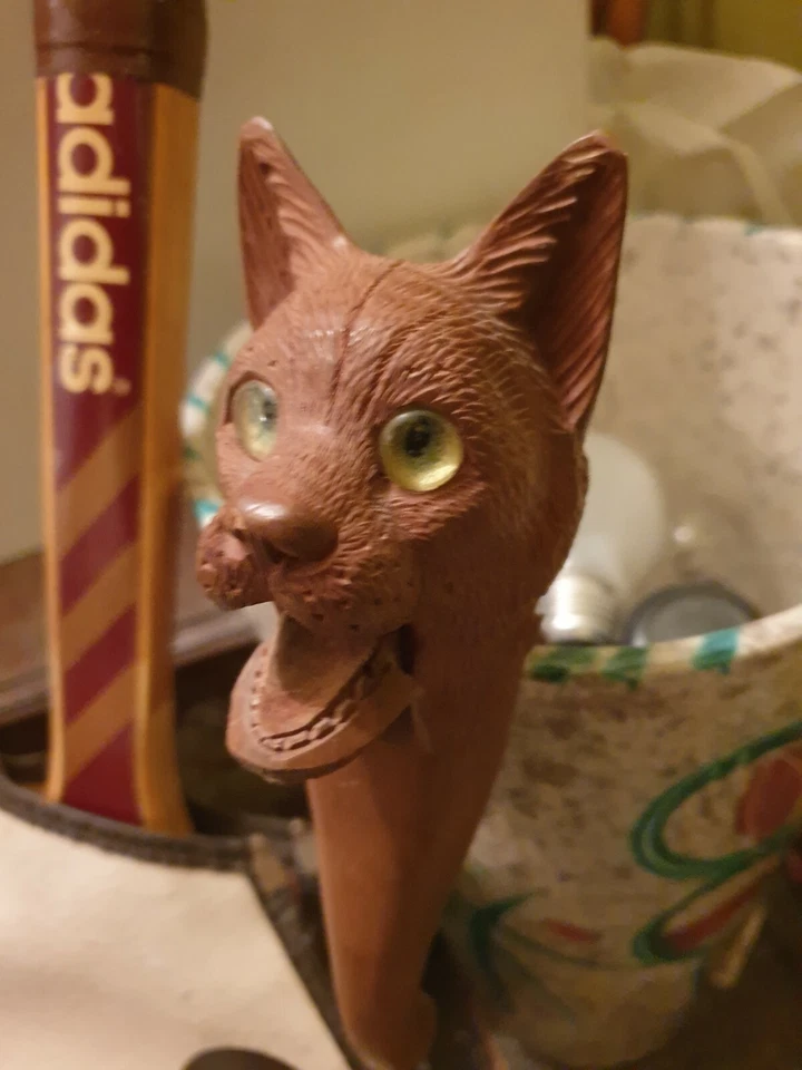 ANCIEN CASSE NOIX EN BOIS SCULPTE ART POPULAIRE DE LA FORET NOIRE TETE DE CHAT - Photo 3/4
