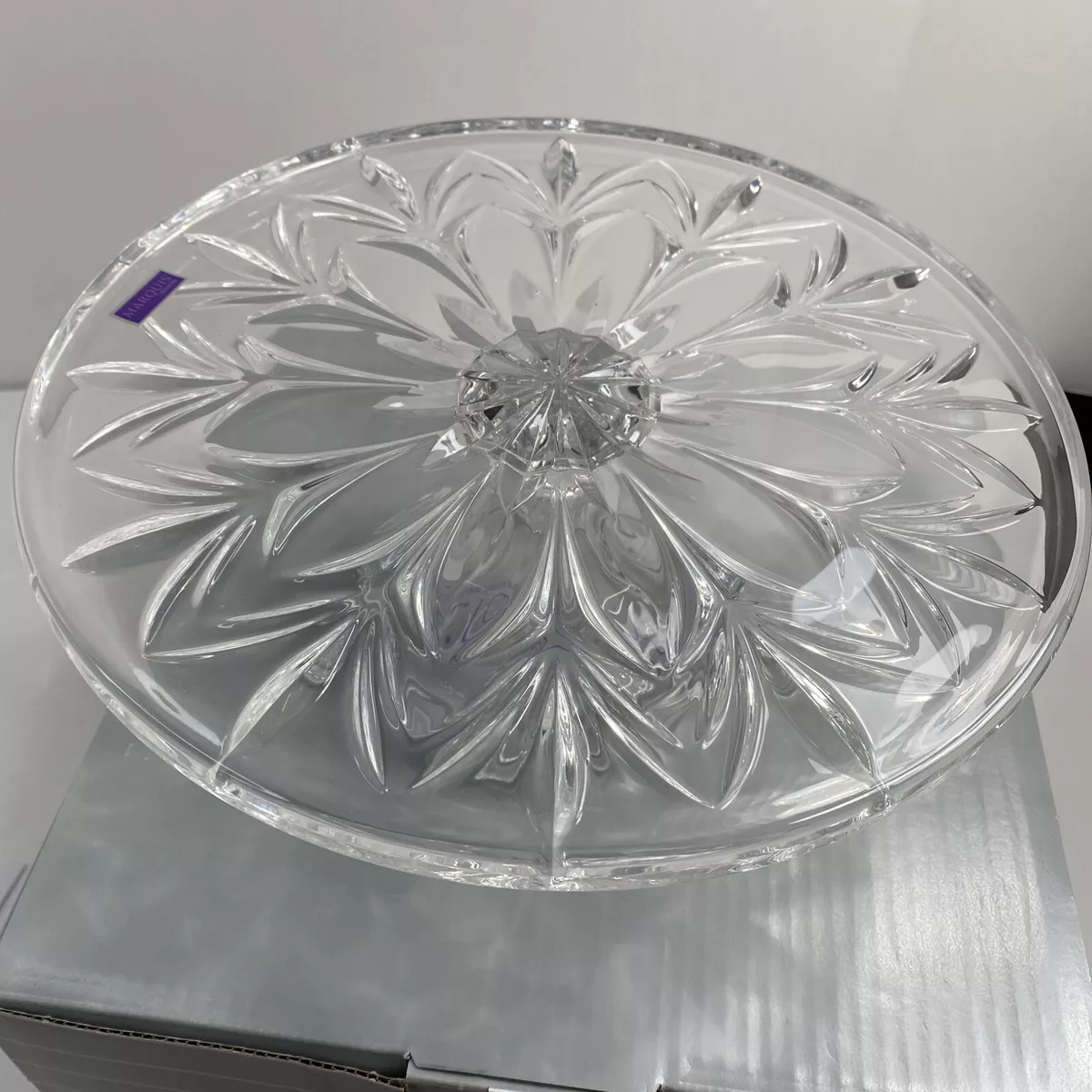 CRYSTAL Marquis By Waterford Canterbury 11 CAKE Plate Pedestal Stand
