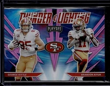 2021 Panini Playoff GEORGE KITTLE & BRANDON AIYUK Thunder & Lightning Pink SP