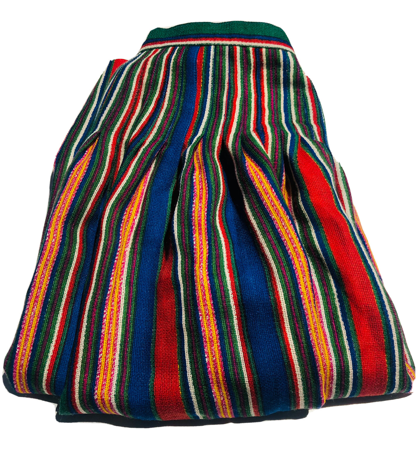 Gonna svasata Yves Saint Laurent YSL Rive Gauche verde rosso blu giallo a righe