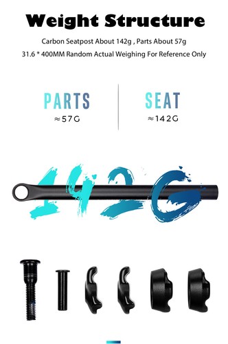 5° 20° Carbon Fiber Bicycle Seatpost 27.2/31.6mm for Mtb Road Bike 7x9mm Clamp - Picture 15 of 25