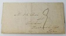 1832 Hand Written Cursive Debt Relief Letter Threadneedle Street London England
