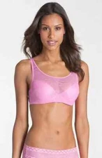 NWT Natori 734042 Bliss Lace Cami Tank Underwire Bra 32DD Sorbet Pink