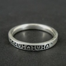 Ring Silver U shape with Dot Design Stackable Sterling 925 Size 6 Ring