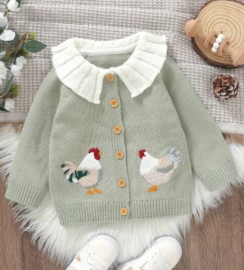NEW Boutique Farm Chicken Baby Toddler Girls Boys Cardigan Sweater