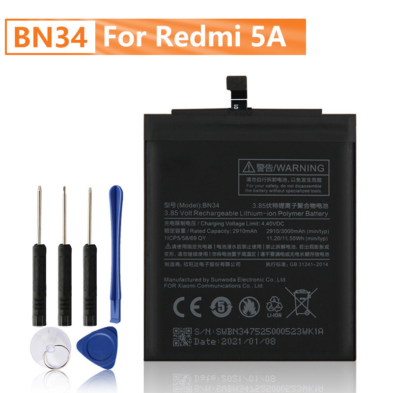 Original Replacement Battery BN34 For Xiaomi Mi Redmi 5A Batteries