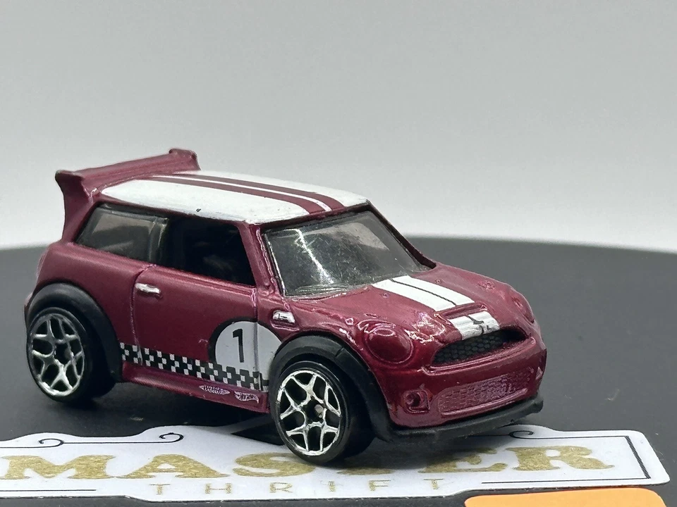 2011 Hot Wheels Mini Cooper S Challenge Dark Red Loose - Image 3 of 4