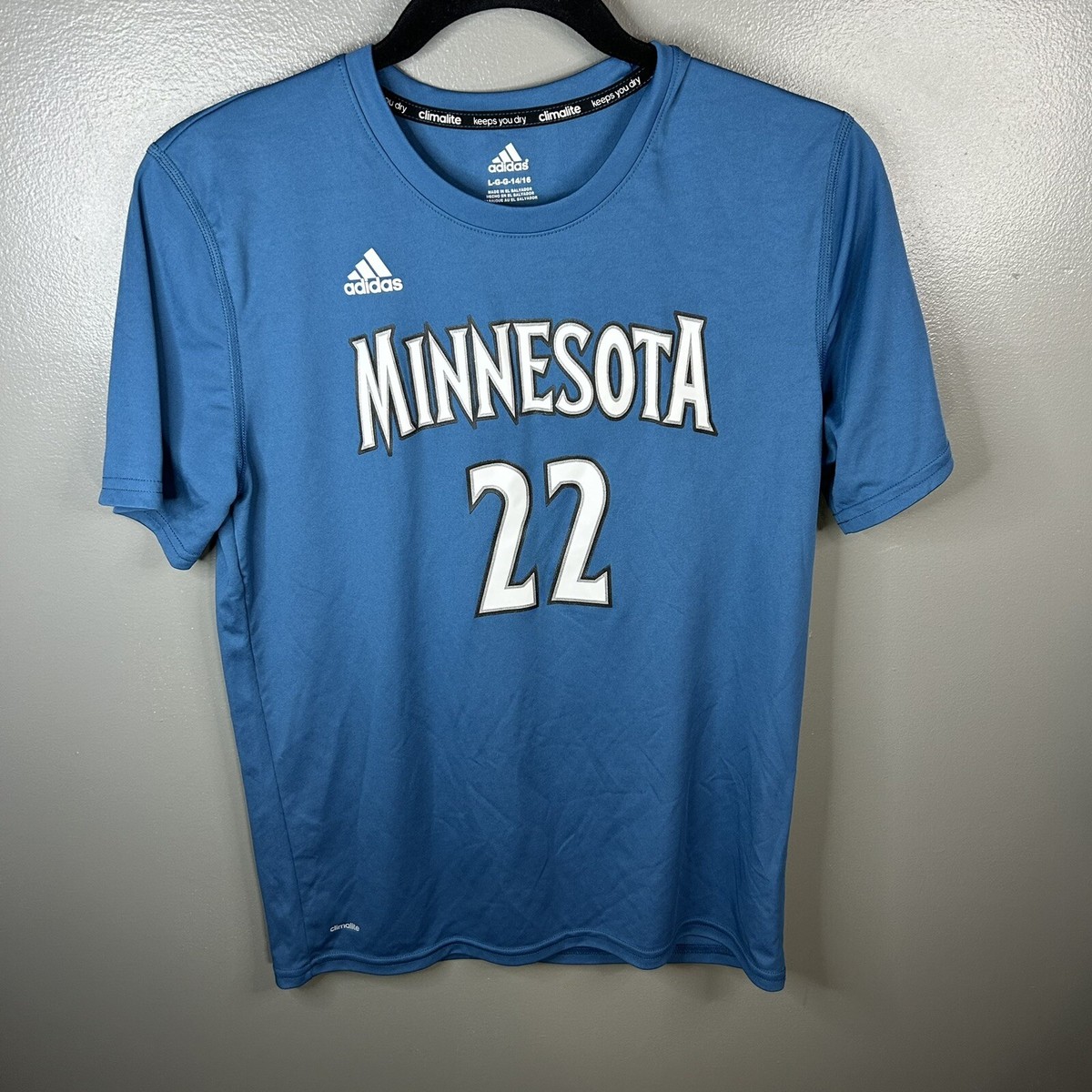 NBA Minnesota Timberwolves Adidas Andrew Wiggins Shirt Youth Size Large