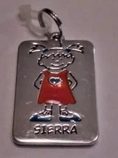 Sierra Name Keychain Key Ring Charm Zipper Pull Girl Ganz New