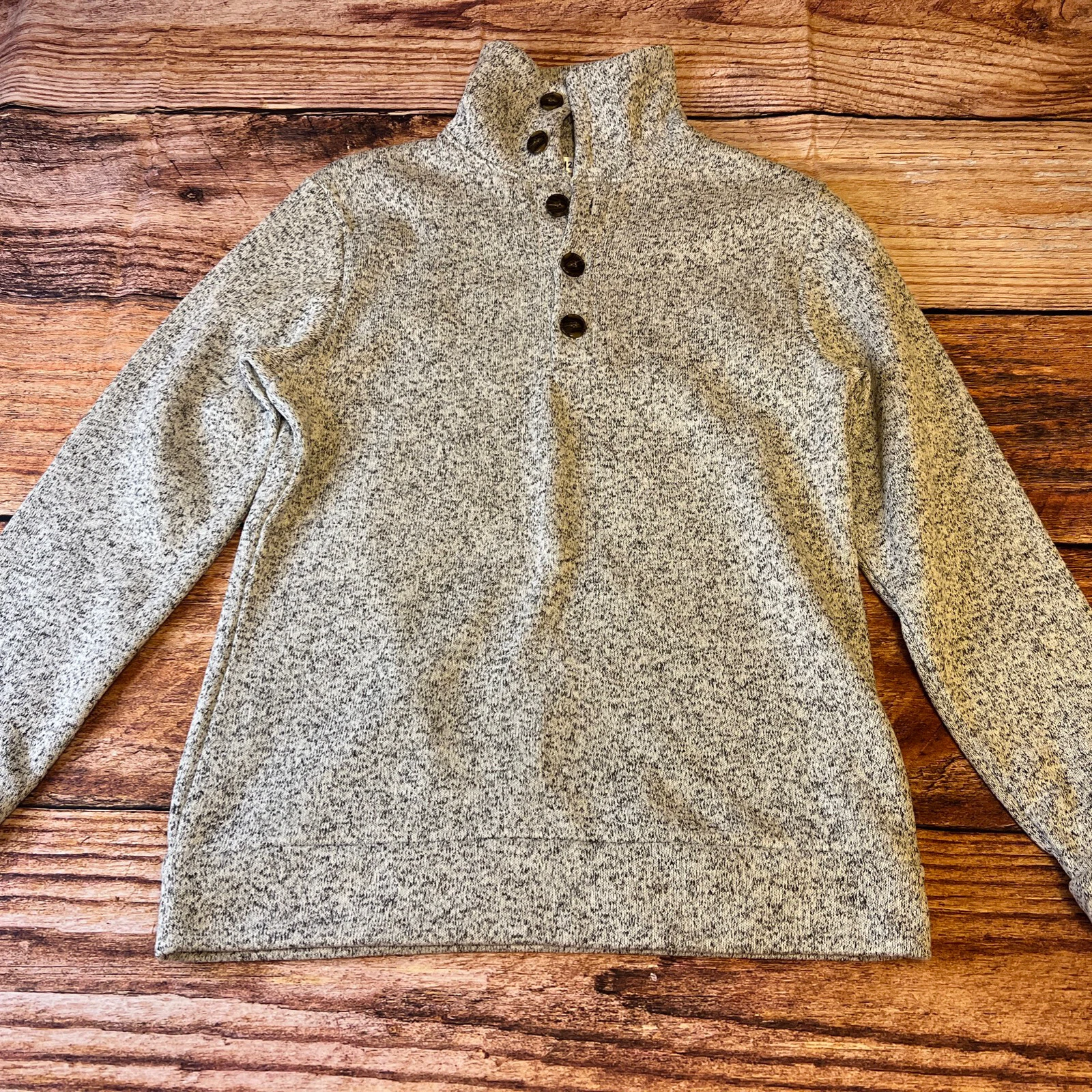 H2H Mens Fleece MEDIUM Shirts Long Sleeve High Collar Grey Warm Layering