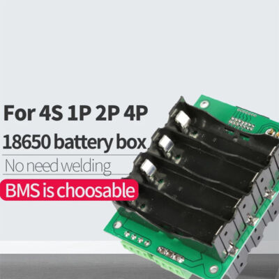 DIY 4S 1P 2P 4P 18650 Battery Holder Box 30A 60A BMS Module No Need Soldering//