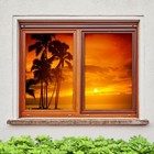 3D Sunset Tree A987 Window Film Print Sticker Cling Stained Glass UV Zoe