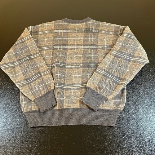 Suéter Brooks Brothers Lana Merino a Cuadros Hecho en Italia Gris Beige Para Hombre Pequeño - Imagen 3 de 7