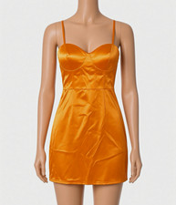 Target Wild Fable Bright Orange Satin Mini Dress Small – NWT Party Dress