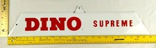 Vintage Sinclair Dino Supreme Porcelain Gas Pump Plate Sign 4 3/4 x 22"