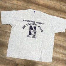 NORTHWESTERN WILDCATS GREY CLUB VINTAGE 90s RUSSELL ATHLETIC COLLEGE TSHIRT XXL