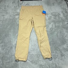 Columbia Womens L Beige Omni-Shade UPF 50 Drawstring Hiking Pants d0838