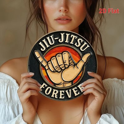 Jiu Jitsu Forever'' Aluminum Wall Tin Metal Signs Home Décor Vintage Style Decora