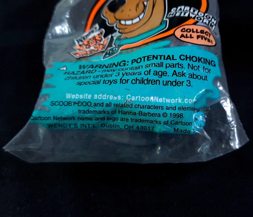 Wendy's Scooby-Doo на Zombie Island Kids еда рыцарь винтажный (1998) новый запечатанный - Изображение 3 из 3