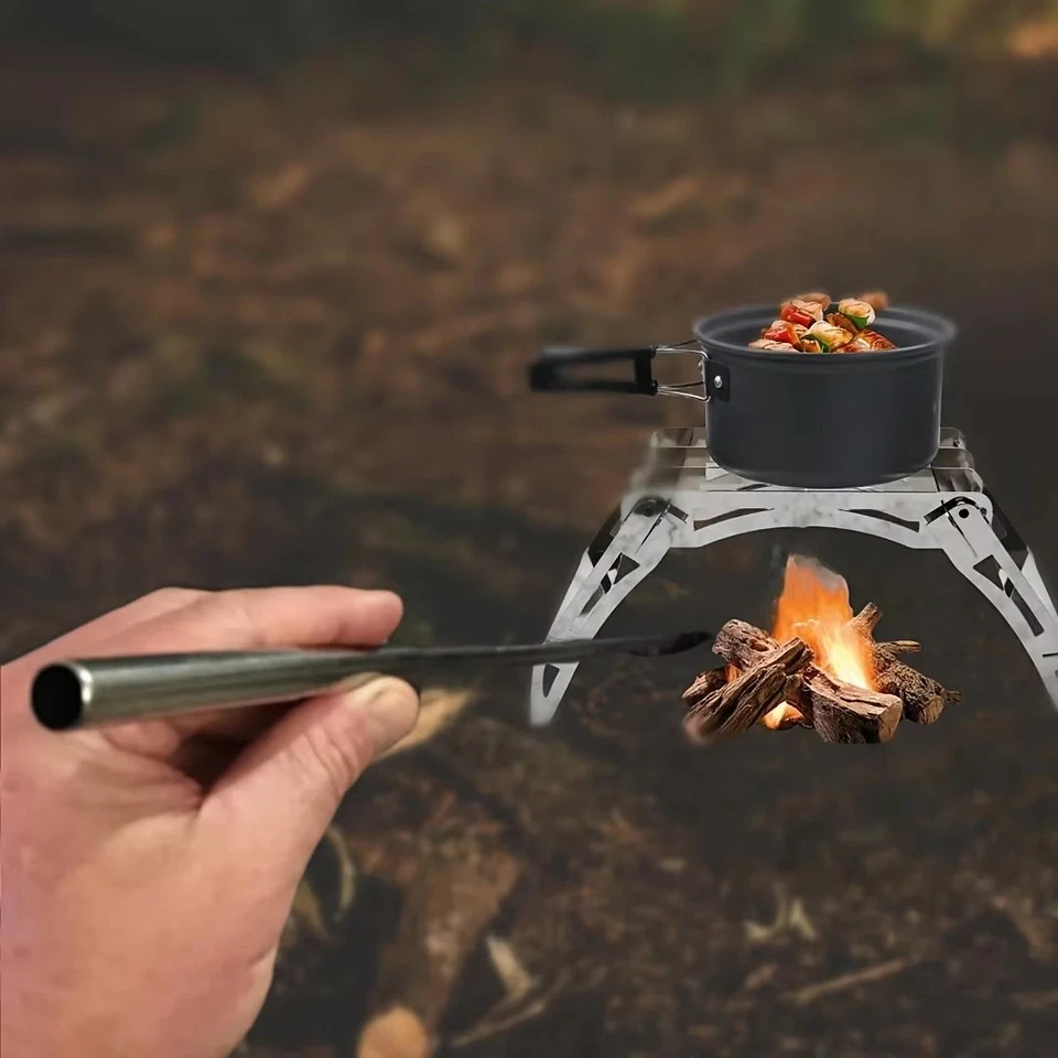 Fuelle de bolsillo para exteriores de acero inoxidable telescópico soplado tubo soplado herramienta de soplado Foto 2 de 4