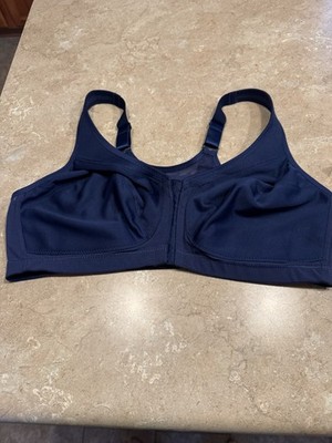 NWOT Glamorise 40D Magic Lift Posture Back NAVY  1265 Front Close Bra 129198
