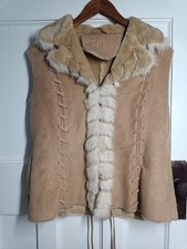 Ladies Size 14 Yazz Faux Sheepskin Fur Gilet  Beige Cream