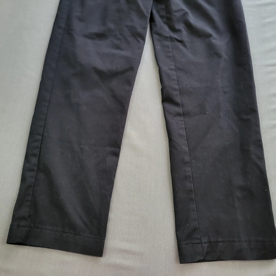 Lands End Pants Youth Girl Size 14 12-13 Chino Mid Rise Straight Zip Tweed Black - Image 4 of 4