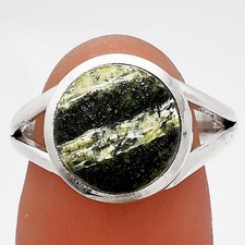 Natural Chrysotile 925 Sterling Silver Ring s.8 Jewelry R-1005
