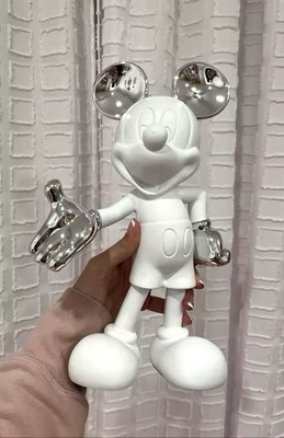 Mickey Maus Figur Disney 29 cm weiß - Dekoration Statue Harz Glas Cartoon Modell