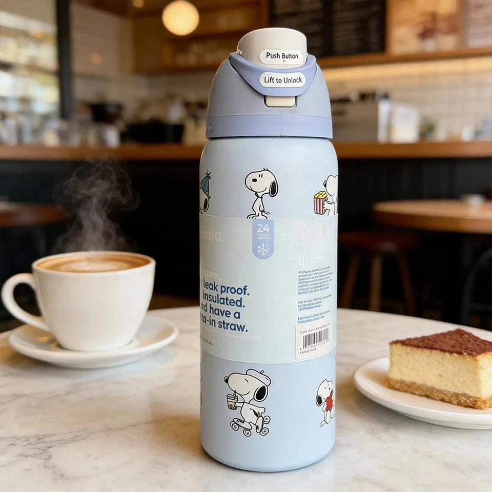 New Blue Snoopy Water Bottle Owala 32oz Stainless Steel Exclusive