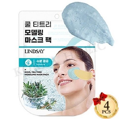LINDSAY Modeling Mask Pack 28g #Cool Tea Tree x 4EA Jelly Mask Koreanische Ko...