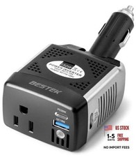 150W Power Inverter 12V DC to 110V AC, PD 30W QC 18W Car black silver