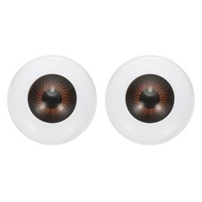 2PCS 24mm Doll Eyes Realistic Acrylic Eyes, Dark Brown