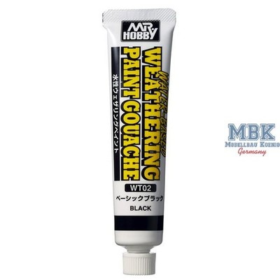 GUNZE GSWT02 Waterbased Weathering Paint Gouache Basic Black