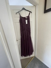 NEW Burgundy Sequinned Boohoo Occasion Dress Size 12